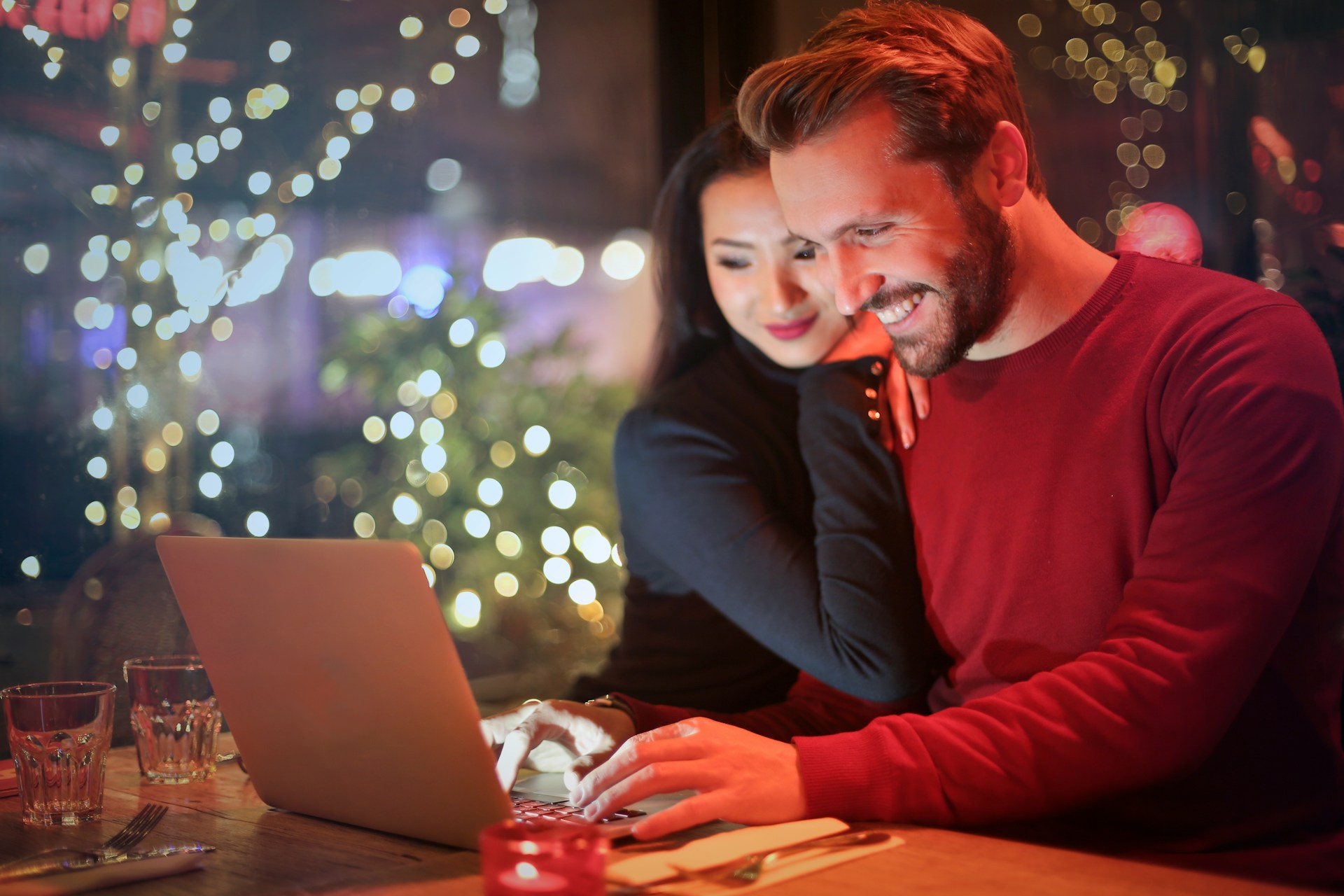 A couple with laptop