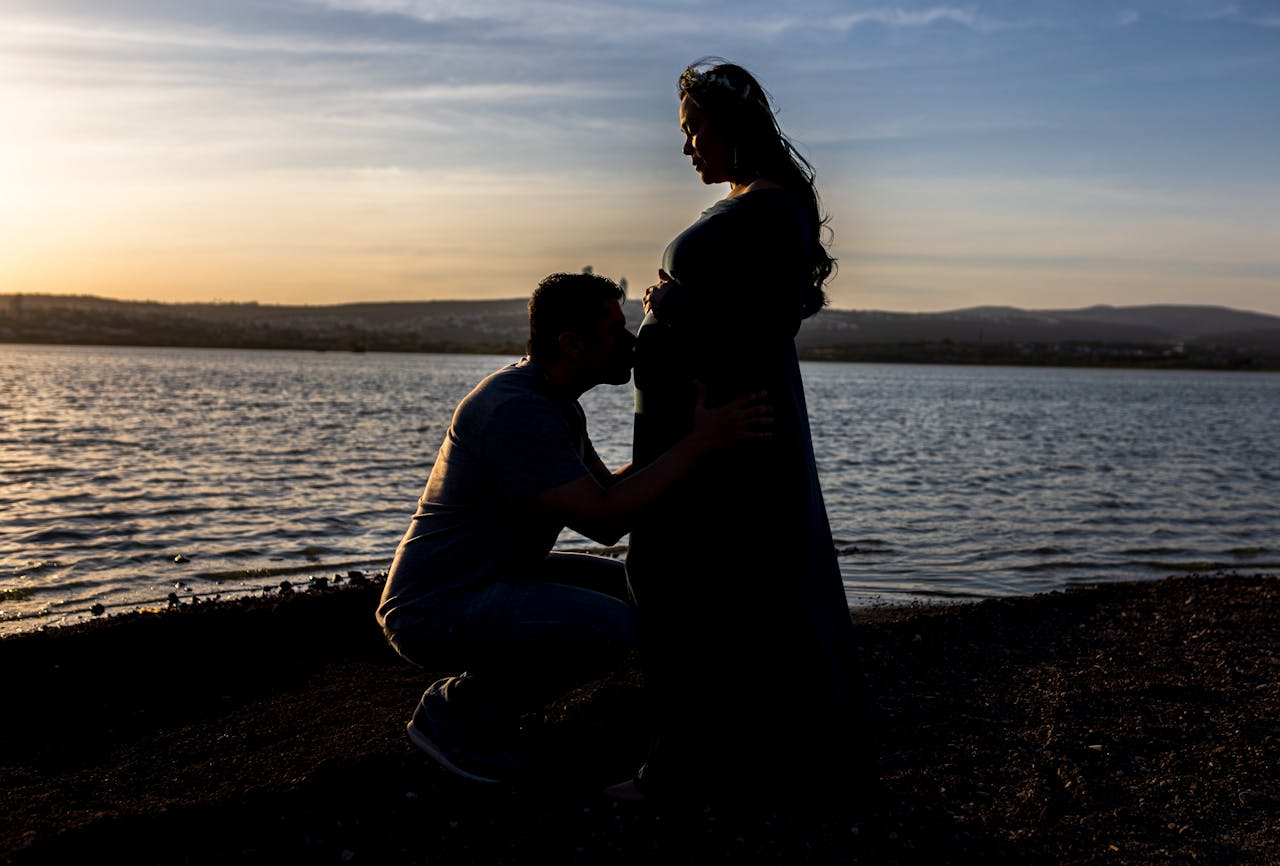 pregnant woman on beach